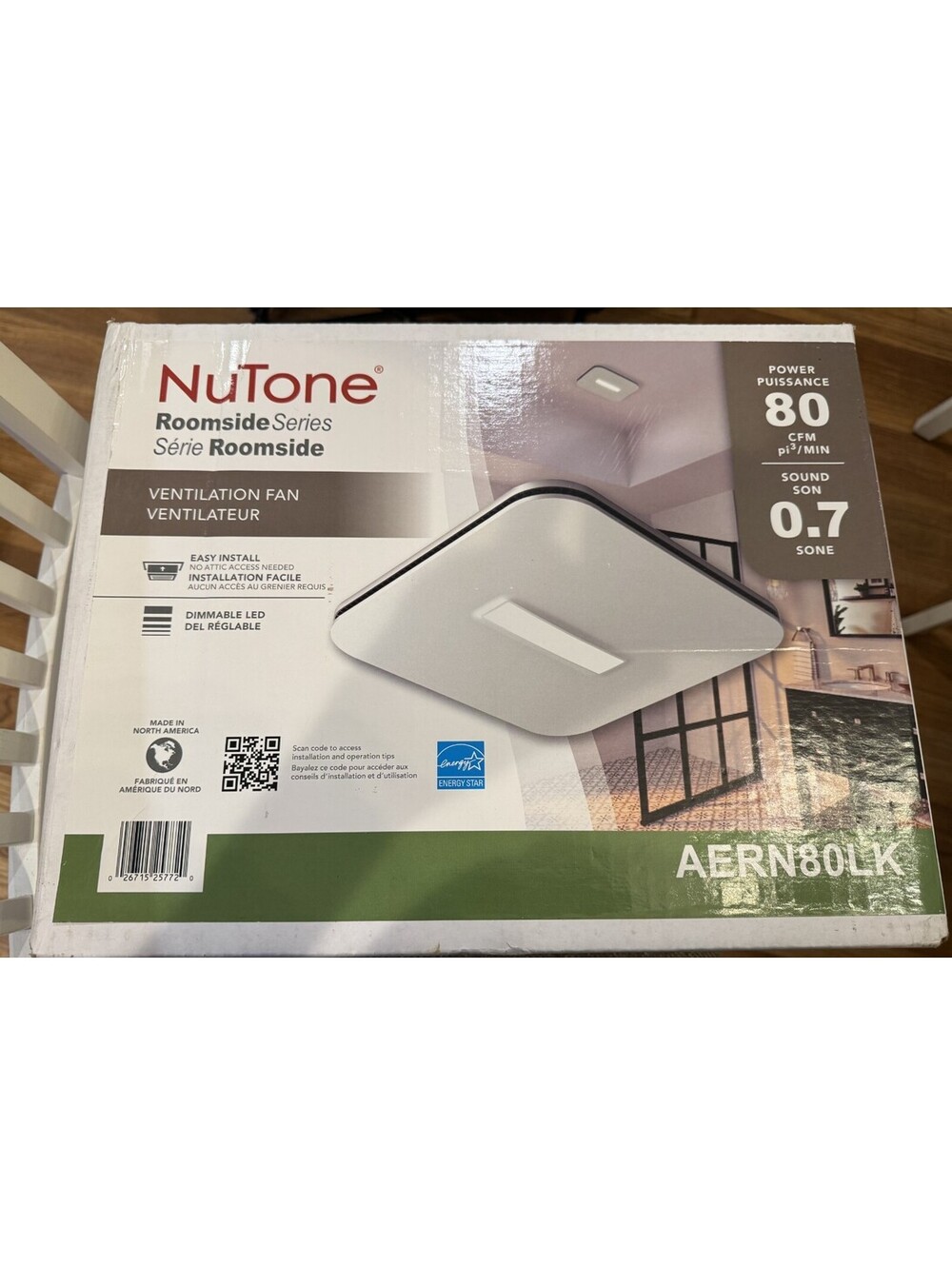 Broan-NuTone AE80LK Ventilation with LED CleanCover and Roomside Installation